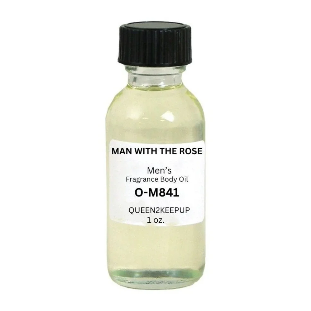 Man With The Rose Men's Body Oil Fresh Rose Citrus Woody Floral Fragrance 1 oz